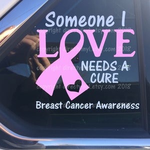 Pink Breast Cancer Awareness Ribbon Cure Window Decal