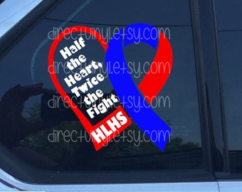 HLHS/HRHS Heart Defect Awareness Ribbon Vinyl Window Decal