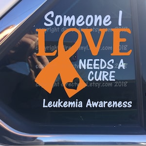 Orange Awareness Ribbon Cure Window Decal Kidney Cancer, Kidney Disease, Leukemia, Melanoma, Multiple Sclerosis, Skin Cancer image 1