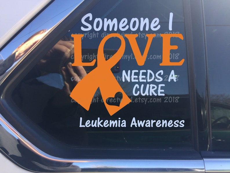 Orange Awareness Ribbon Cure Window Decal Kidney Cancer, Kidney Disease, Leukemia, Melanoma, Multiple Sclerosis, Skin Cancer image 1