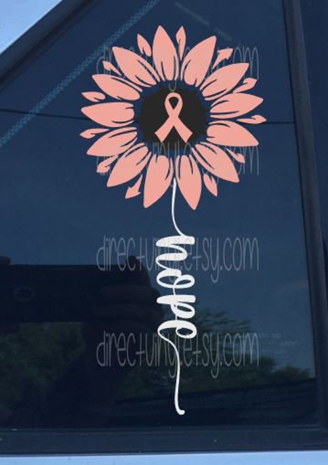 Peach Awareness Ribbon Hope Flower Decal (uterine Cancer) - Etsy
