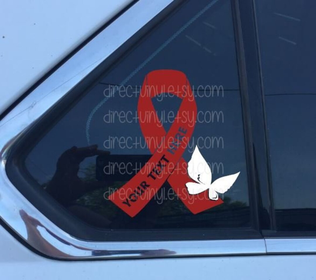 YOU CHOOSE BUTTERFLY Burgundy Awareness Ribbon Vinyl Decal (brain ...