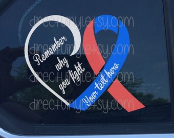 Congenital Heart Defect Awareness Ribbon Fight Heart Vinyl Window Decal