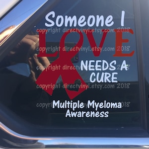 Burgundy Awareness Ribbon Cure Vinyl Window Decal (Brain Aneurysm, Multiple Myeloma, Sickle Cell Anemia, Williams Sydrome)