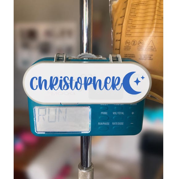 Infinity Feeding Pump Name Vinyl Sticker Label – Custom Name, Font & Design – Removable Vinyl