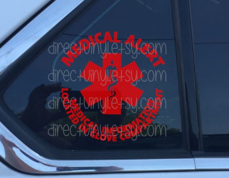YOU CHOOSE TEXT Special Needs/ Medical Alert Car Window Decal Etsy