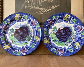 vintage turkey plate etsy