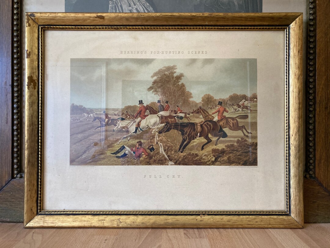 Herrings Foxhunting Scenes full Cry Framed Print Painted by J.F