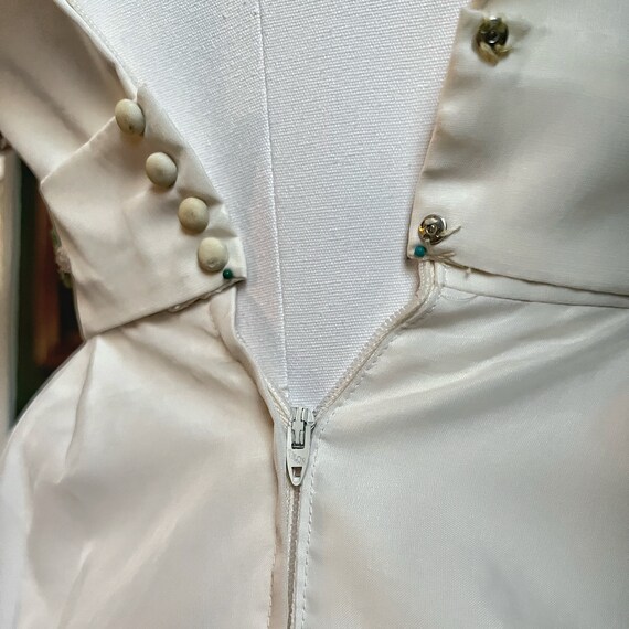 Handmade Ivory Empire Waist Maxi Dress with Pink … - image 8