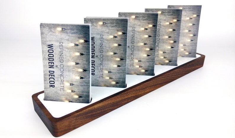 Multi Compartment Business Card Holder Desk Vertical Business Etsy