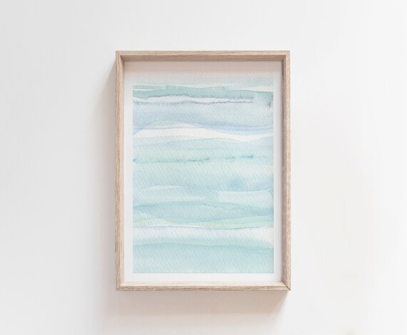 Impressionism 8x10 Painting 5x7 Abstract Blue Watercolor Digital Download