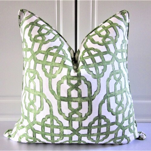 Imperial Lattice Decorative Pillow Coverjade Greenasian Etsy