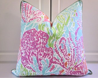 Lily Pultizer Decorative Pillow Cover-Let's Cha Cha in Tiki/Shorely-16x16,18x18,20x20