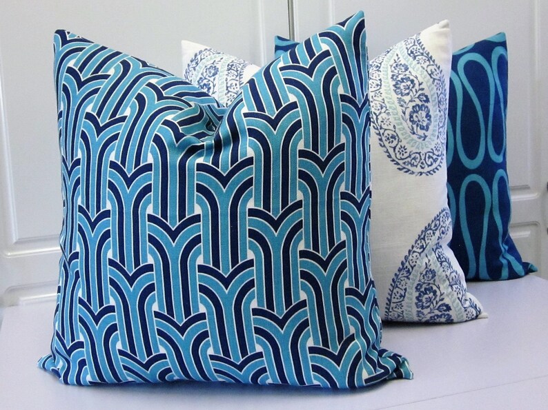 Jonathan Adler Decorative Pillow Cover Anton Indigo Etsy