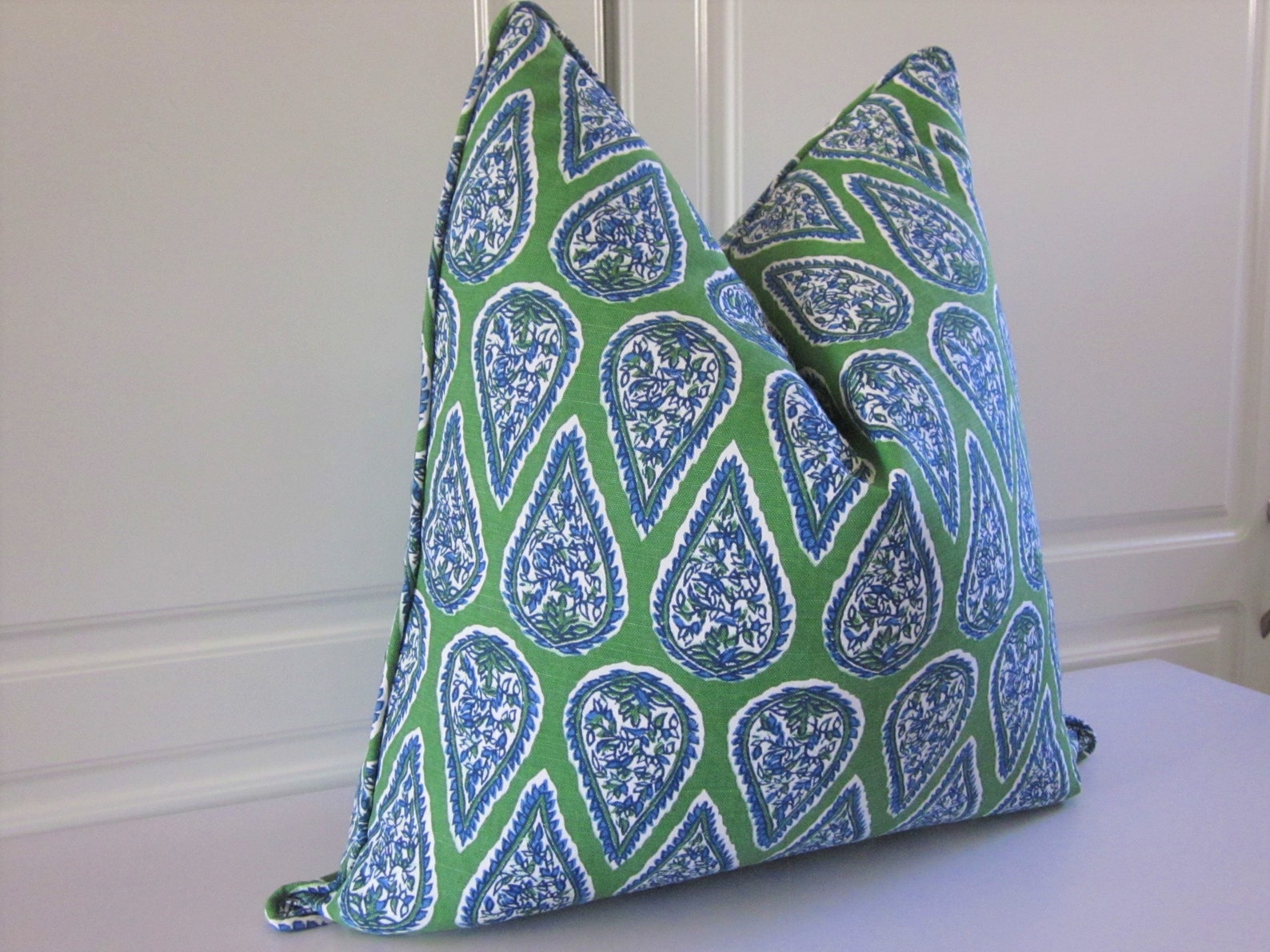 Kelly Green Decorative Pillow Coverteardrop Designs in Kelly Etsy