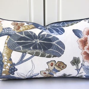 Thibaut Decorative Pillow Cover-&quot;Hill Garden&quot; in Navy & Brick-13x23 Lumbar