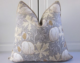 GP J Baker Decorative Pillow Cover-Pumpkins in Gray/Ochre-20x20