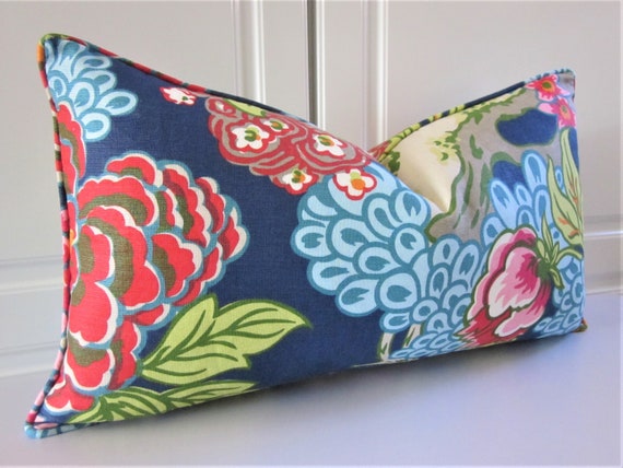 Thibaut Decorative Pillow Cover anna Frenchhonshu in Navy pink