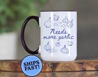 Garlic Mug, Garlic Coffee Mug, Garlic Gift, Garlic Lover Gift, Garlic Coffee Cup, Garlic Cup, Garlic Ceramic Mug Large Garlic Mug For Women