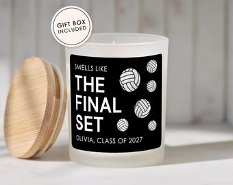 Personalized Volleyball Senior Candle, Volleyball Senior Night Gift, The Final Set Candle, Volleyball Player Senior Year Gift with Gift Box