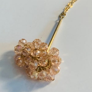 Pink Beaded Cluster - Cluster Dangle Beads -  Jewelry Fashion - Gold Necklace