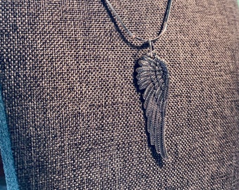 Silber Engelsflügel Anhänger Halskette