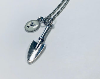 Personalized Trowel Charm Necklace - Garden Lover Silver Jewelry