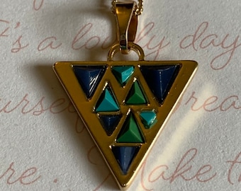 Faceted Triangle Pendant - Geometric Jewelry