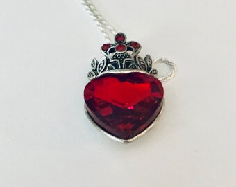 Studded Heart Charm Heart Charm Necklace Love Jewelry Rainbow Jewelry Heart Necklace JustBeadItByDrue