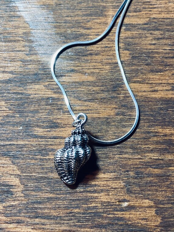 Sea Shell Necklace Conch Shell Sterling Silver Jewelry