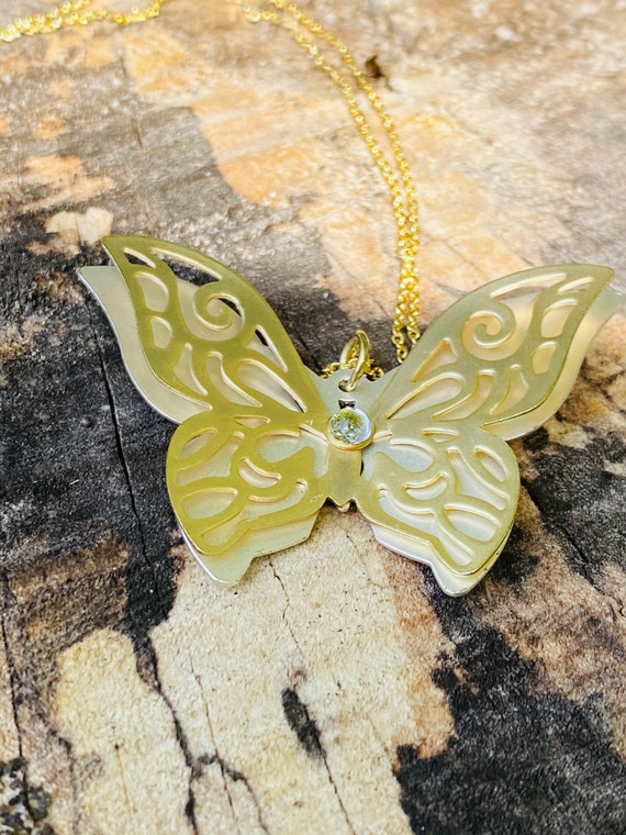 Butterfly Necklace - Gold Jewelry - Vintage Inspi… - image 8