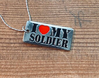 Ich liebe meinen Soldaten Militär Frau Anhänger Halskette