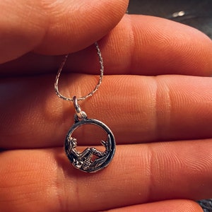 Vintage Mermaid Pendant - Small Mermaid Charm - Sterling Silver Necklace - Mermaid Necklace - JustBeadItByDrue