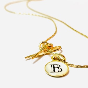 Hairdresser Scissor Necklace with Initial- Personalized Hair Dresser Gifts - Tiny Scissors Necklace Hairdresser Jewelry- Hairdressing Gifts