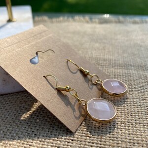 Rose Quartz Earrings - Gemstone Earrings - Bohemian Jewelry