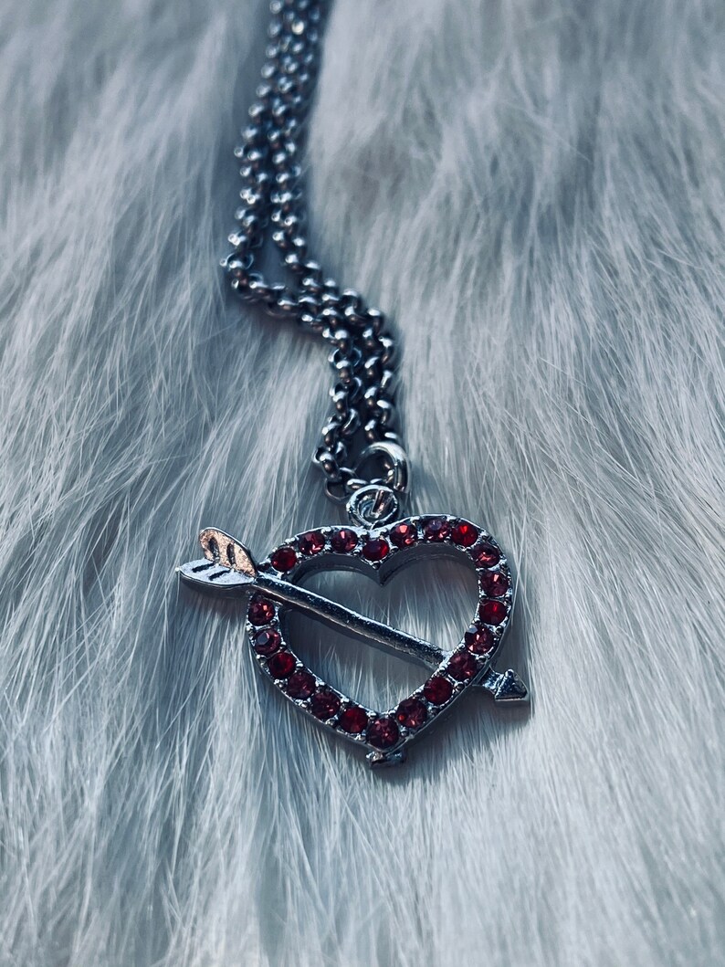 Studded Heart Charm Heart Charm Necklace Love Jewelry Rainbow Jewelry Heart Necklace JustBeadItByDrue