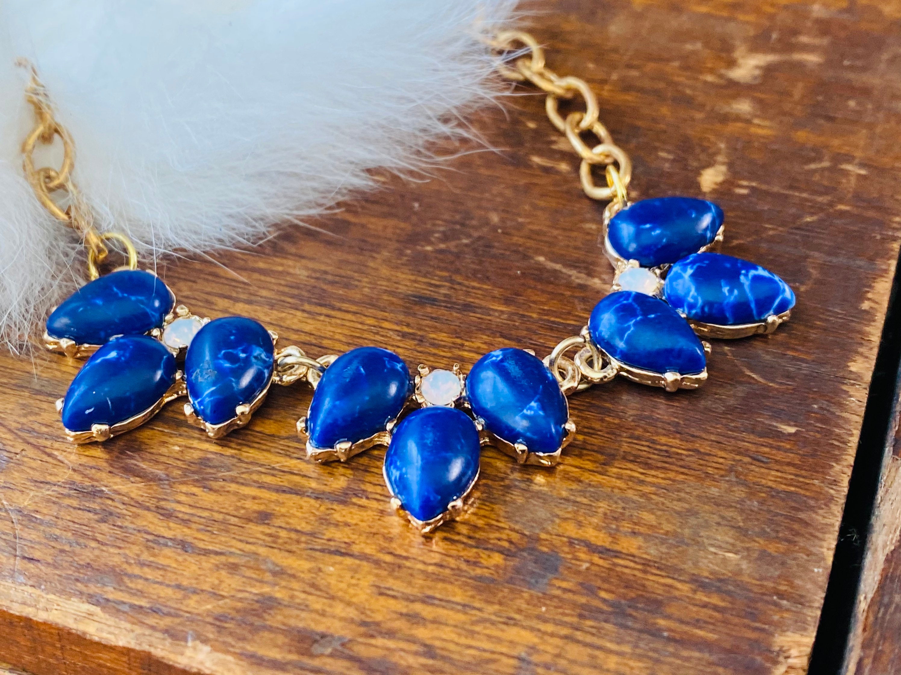 Sodalite Necklace Blue Sodalite Crystal Necklace Raw Etsy