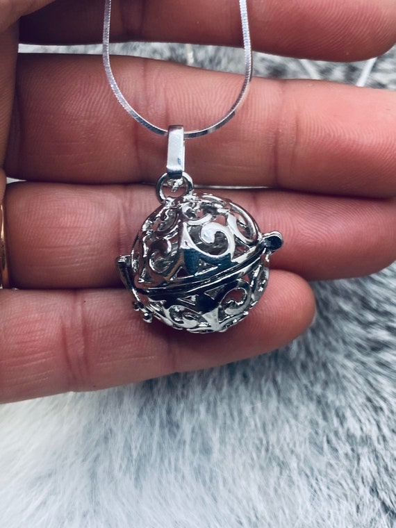 Cage Locket Charm Cage Pendant Locket Charm Necklace Filigree Locket Sterling Silver Jewelry Etsy