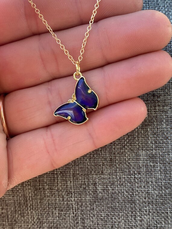 Butterfly Mood Ketting Mood Charm Mood Ketting Gouden - Etsy Nederland