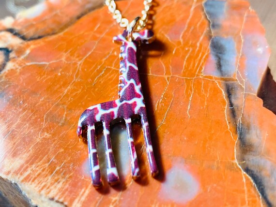 Giraffe Necklace - Animal Charm Necklace - Gold N… - image 3