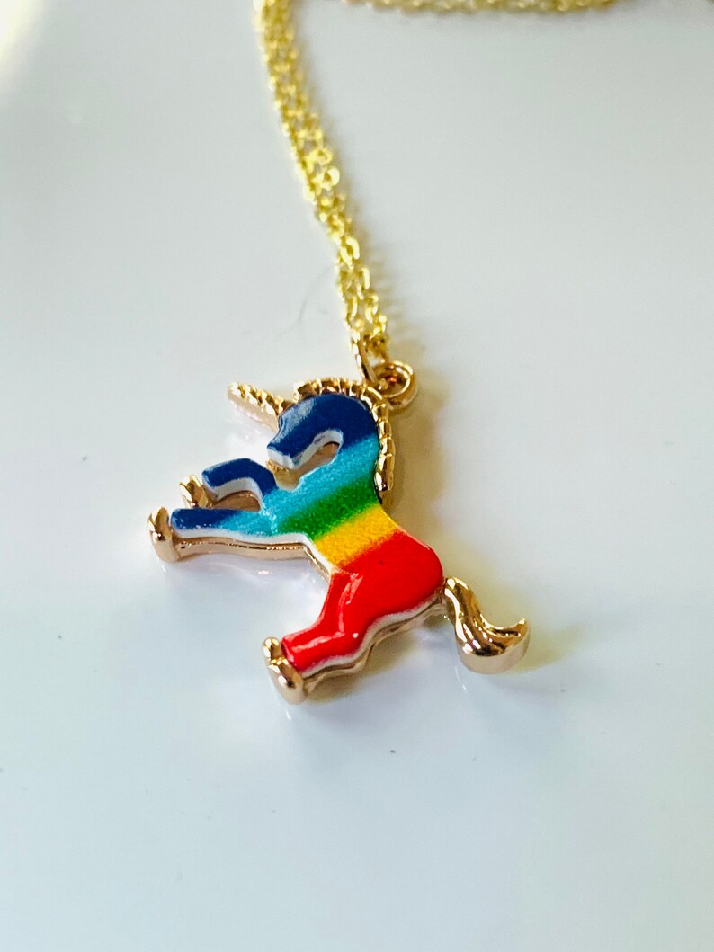 Unicorn Jewelry Unicorn Necklace Rainbow Horse Rainbow Unicorn JustBeadItByDrue