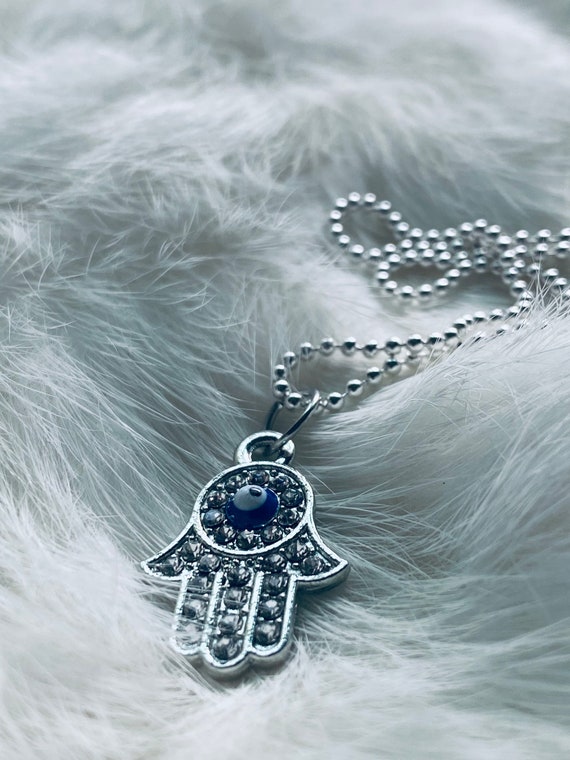 Hamsa silver necklace hot sale