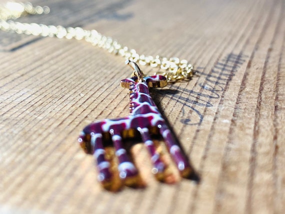 Giraffe Necklace - Animal Charm Necklace - Gold N… - image 5