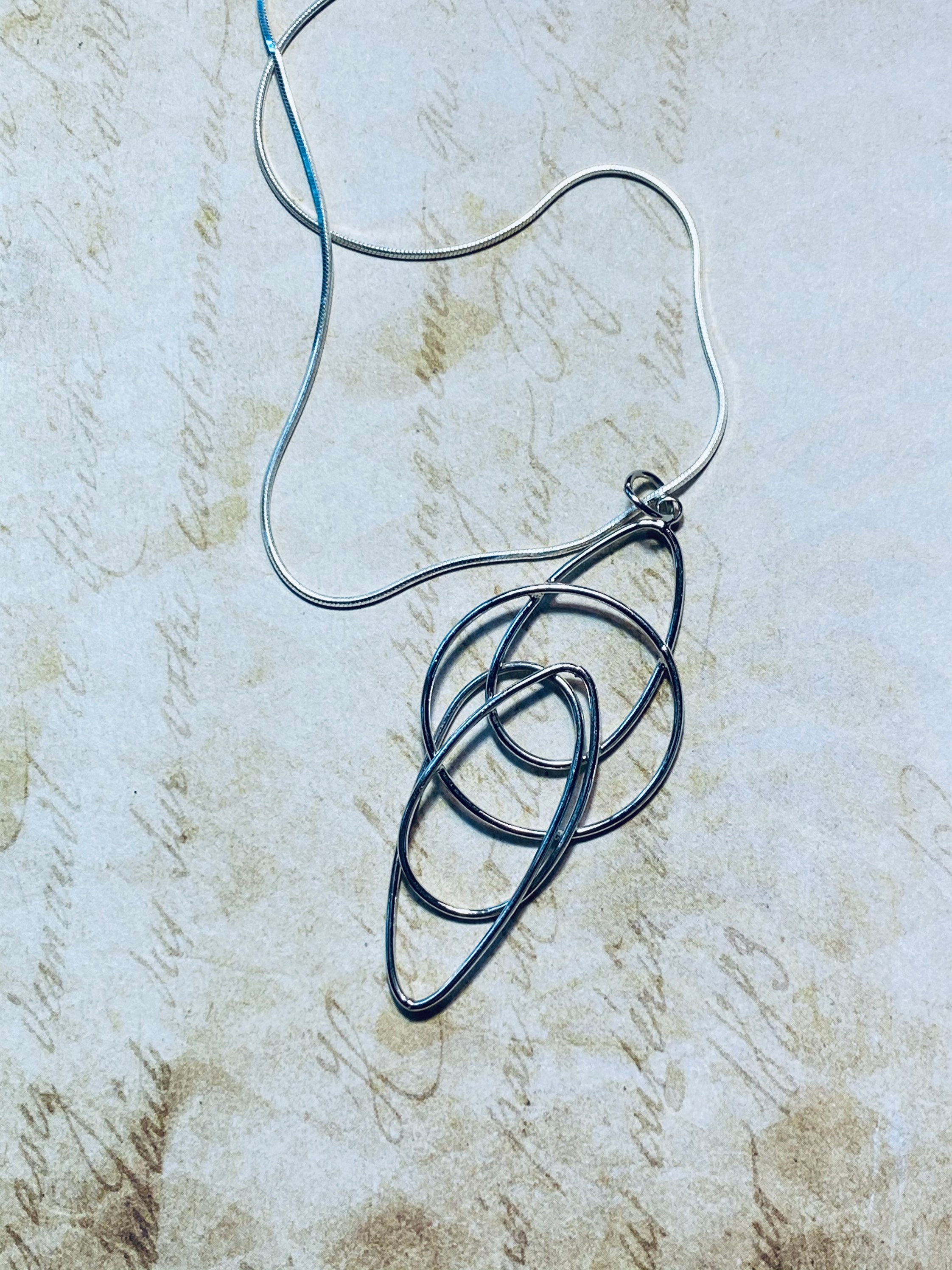 ■ENGBROX■ silver925 destiny ring necklace EBNL24047SV Metal Drop & Dangle Pendant - Geometric Simple Pendant