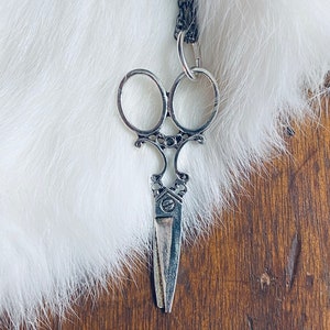 Scissors Necklace - Hairstylist - Large Scissors Pendant -  Hairdresser - Sterling Silver- JustBeadItByDrue