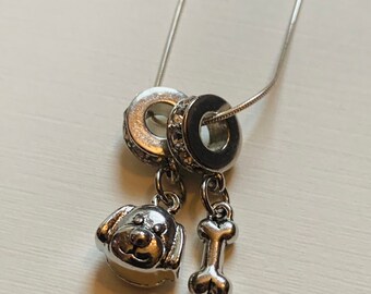 Sterling Silver Dog Charm Necklace: Pet Lover Gift