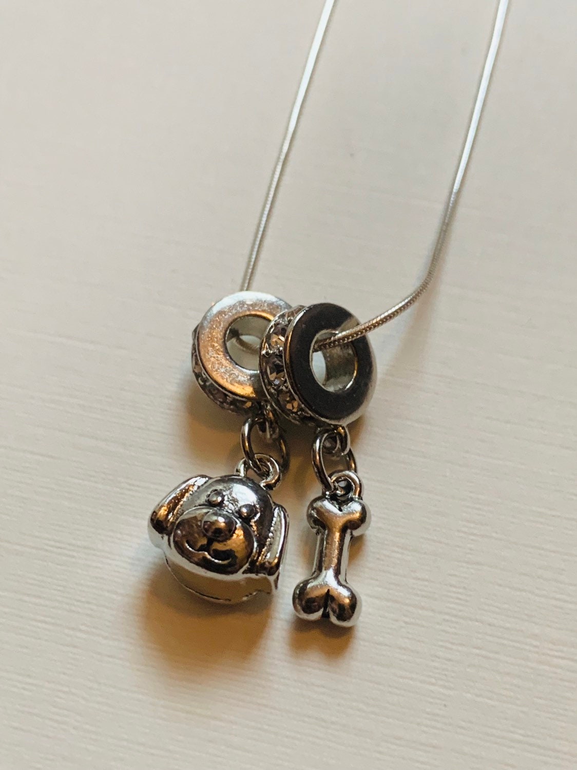 Dog Charm Necklace Sterling Silver Charm Necklace Dog Etsy UK