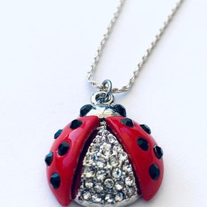Ladybug Necklace - Sterling Silver Necklace - Ladybug Jewelry - Ladybug Lover