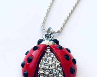 Ladybug Necklace - Sterling Silver Necklace - Ladybug Jewelry - Ladybug Lover