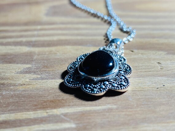 [HOLIDAYVISITOR] Black Onyx Stone Necklace /追跡付 Onyx & Diamond Necklace – Forever Today by Jilco